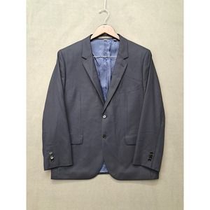 Indochino Blazer Mens Solid Navy Blue Wool Cashmere Blend 46S Sport Coat Jacket